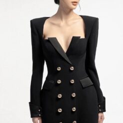 ชุดเดรส สูท สีดำ VANANHSCARLET 6002 Size M