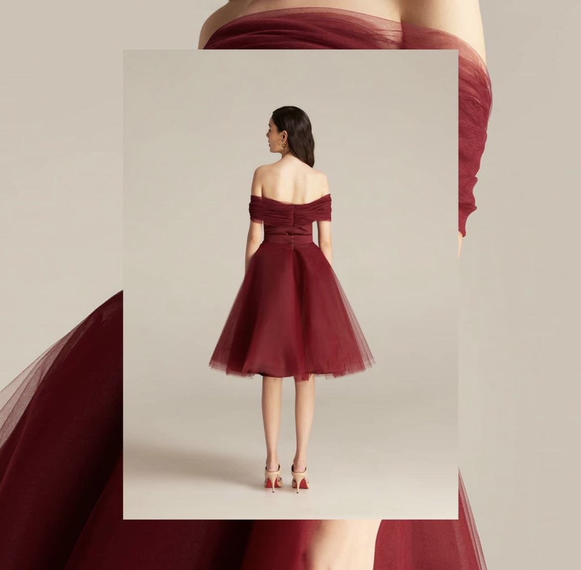 ชุดเซ็ท เสื้อ กระโปรง สีแดง NICHPBRAND 4028 Size S M L - Image 5