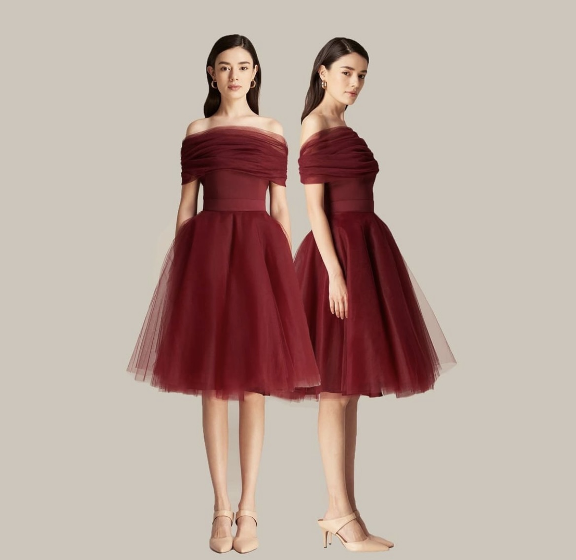 ชุดเซ็ท เสื้อ กระโปรง สีแดง NICHPBRAND 4028 Size S M L - Image 4