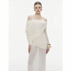 ชุดเดรส คล้องคอ สีครีม BRAND MOLLYNISTA 3076 SIZE S-M