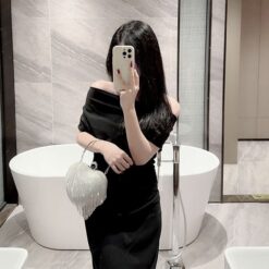 กระเป๋า แต่งเพรช รูปหัวใจ สีเงิน 9019