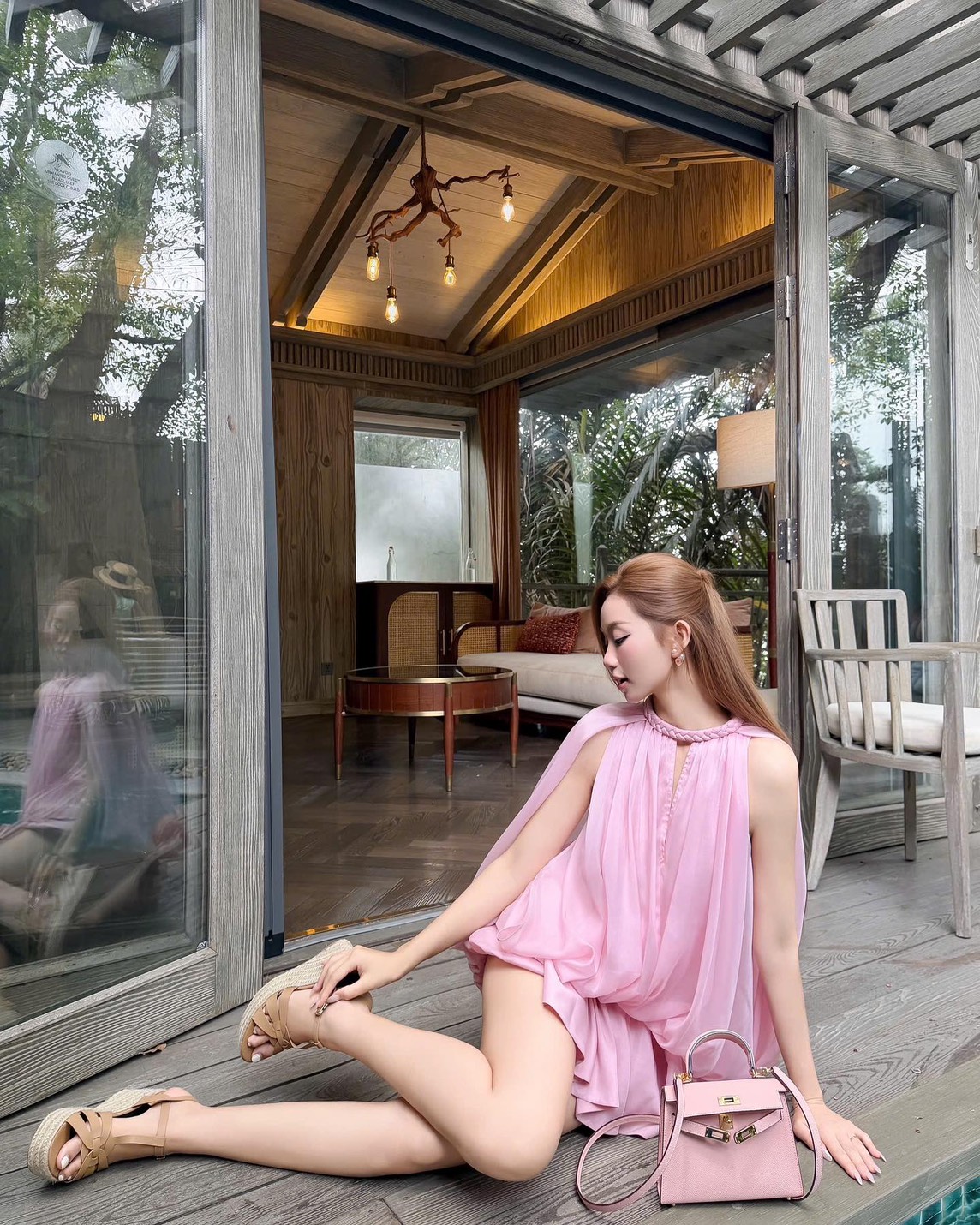ชุดเซ็ท คล้องคอ สีชมพู BRAND TRANALI 4040BKK SIZE M - Image 3