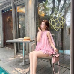 ชุดเซ็ท คล้องคอ สีชมพู BRAND TRANALI 4040BKK SIZE M