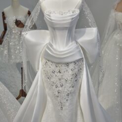 ชุดแต่งงาน ชุดเจ้าสาว แต่งโบว์ สีขาว BRAND HISO 2341 BKK Size S-M